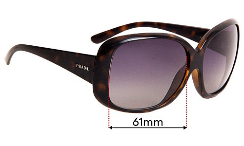 Sunglass Fix Replacement Lenses for Prada SPR25N - 61mm Wide 