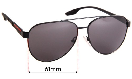 Sunglass Fix Replacement Lenses for Prada SPS54T - 61mm Wide 