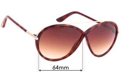 Tom Ford Tamara TF454 Replacement Lenses 64mm wide 