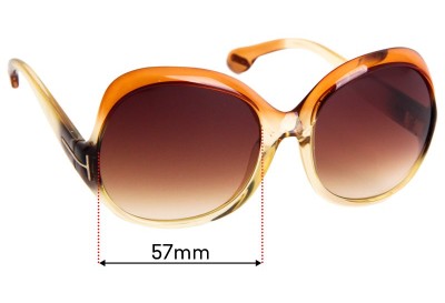 Tom Ford Marcella TF5095 Replacement Lenses 57mm wide 