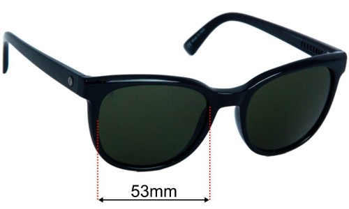 Electric Bengal Replacement Lenses 53mm wide - Side View 