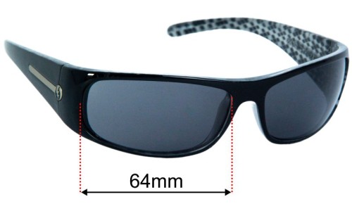 Electric G-Seven Replacement Lenses 64mm wide - Side View 