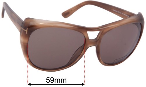 Tom Ford Claudette TF294 Replacement Lenses 59mm wide 