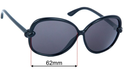 Tom Ford Ingrid TF163 Replacement Lenses 62mm wide 