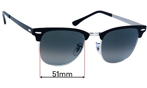 Ray Ban RB3716 Clubmaster  Replacement Lenses 51mm wide 