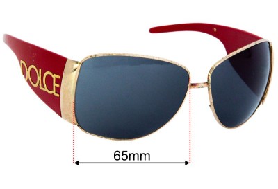 Dolce & Gabbana DG2014 Replacement Lenses 65mm wide 