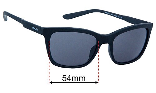 Sunglass Fix Replacement Lenses for Dragon Bayou - 54mm Wide 