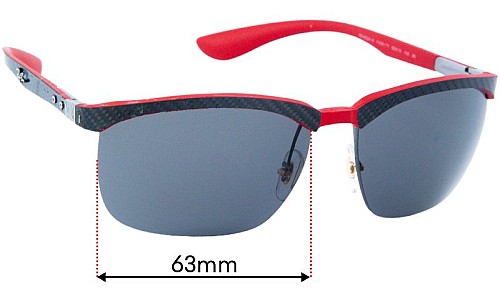 Sunglass Fix Replacement Lenses Ray Ban RB8324-M - 63mm Wide 