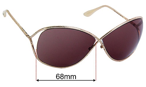 Tom Ford Miranda Replacement Lenses 68mm wide 