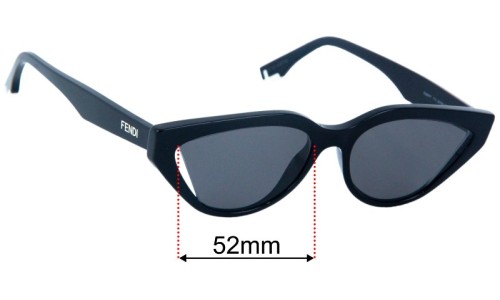 Fendi FE 40009I Replacement Lenses 52mm wide 