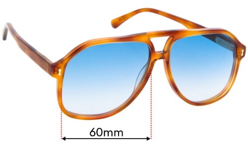 Gucci GG1042S Replacement Lenses 60mm wide 