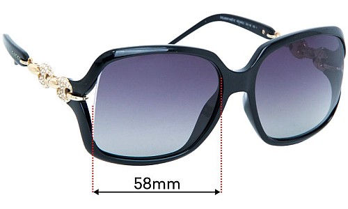 Sunglass Fix Replacement Lenses for Gucci GG3597/N/F/S - 58mm Wide 