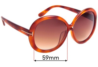 Tom Ford Gisella TF388-F Replacement Lenses 59mm wide 