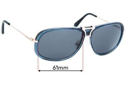 Tom Ford Robbie TF286 Replacement Lenses 61mm wide 
