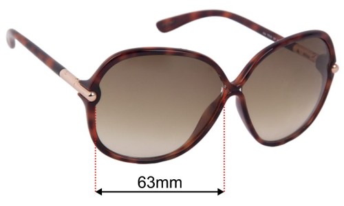 Tom Ford Islay TF224 Lentilles de Remplacement 63mm wide 