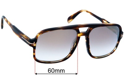 Tom Ford TF884 Falconer Replacement Lenses 60mm wide 