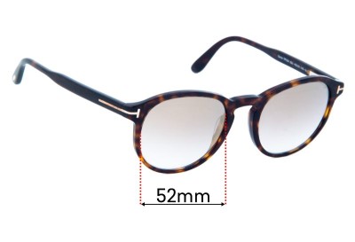 Tom Ford Dante TF834 Replacement Lenses 52mm wide 