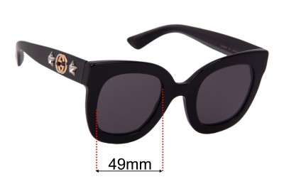 Gucci GG0208S Replacement Lenses 49mm wide 