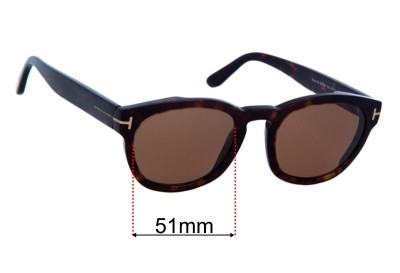 Tom Ford Bryan-02 TF590 Replacement Lenses 51mm wide 