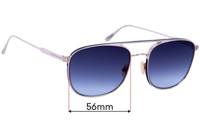 Tom Ford Jake TF827 Replacement Lenses 56mm wide 
