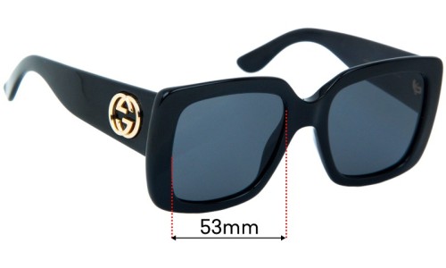Gucci GG0141S Replacement Sunglass Lenses - 53mm 