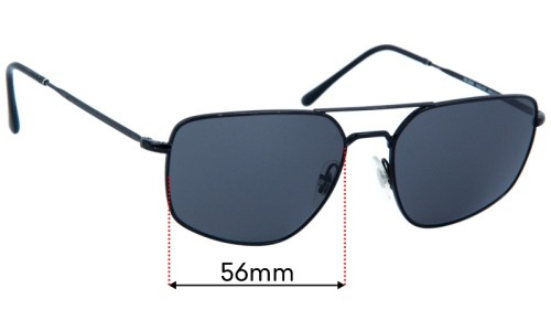 Ray Ban RB3666 Replacement Sunglass Lenses - 56mm 