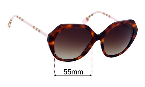 Sunglass Fix Replacement Lenses for Burberry B 4375 - 55mm Wide 