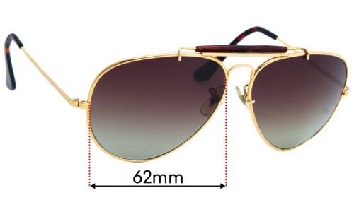 Sunglass Fix Replacement Lenses for Ray Ban B&L W1219 - 62mm Wide 