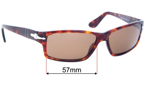 Sunglass Fix Replacement Lenses for Persol 2763-S - 57mm Wide 