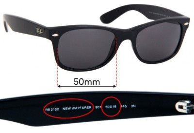 Ray Ban RB2132 New Wayfarer Replacement Lenses 50mm wide 
