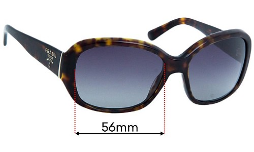 Sunglass Fix Replacement Lenses for Prada SPR31N - 56mm Wide 