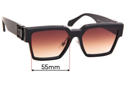 Sunglass Fix Replacement Lenses for Louis Vuitton Evidence Millionaire  Z0350W - 64mm Wide