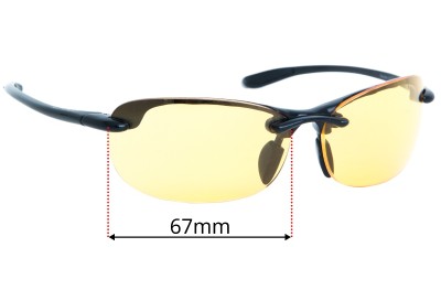 Maui Jim MJ413 Hanalei Without Gaskets Replacement Lenses 67mm wide 