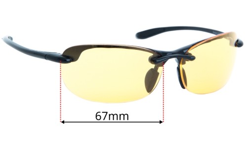 Sunglass Fix Replacement Lenses for Maui Jim MJ413 Hanalei Without Gaskets - 67mm Wide 