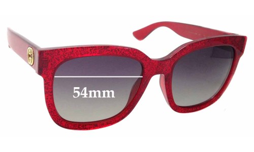 Sunglass Fix Replacement Lenses for Gucci GG0034/S - 54mm Wide 