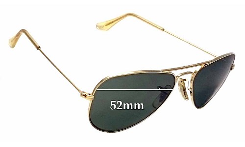 Sunglass Fix Replacement Lenses for Ray Ban B&L Aviator USA W1878 - 52mm Wide 