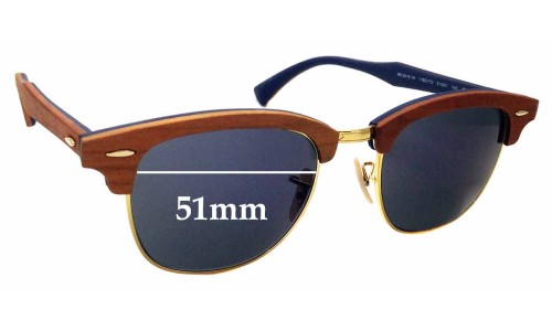 Sunglass Fix Replacement Lenses for Ray Ban RB3016-M Clubmaster - 51mm Wide 