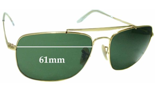 Sunglass Fix Replacement Lenses for Ray Ban RB3560 The Colonel - 61mm Wide 