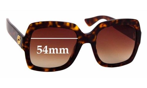 Gucci GG0036/S Replacement Lenses 54mm wide 