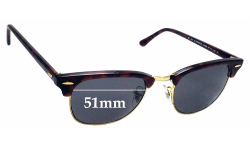 Sunglass Fix Replacement Lenses for Ray Ban RB3016 W0366 Clubmaster - 51mm Wide 