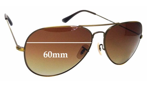 Sunglass Fix Replacement Lenses for Ray Ban RB3026 Aviator - NOT Large Metal - 60mm Wide 