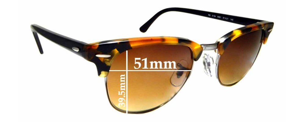 ray ban clubmaster lens size