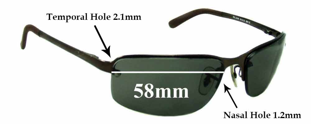 Ray Ban RB3239 1.2mm Nose holes 