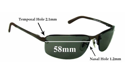 Sunglass Fix Replacement Lenses for Ray Ban RB3239 1.2mm Nose holes - 58mm Wide 