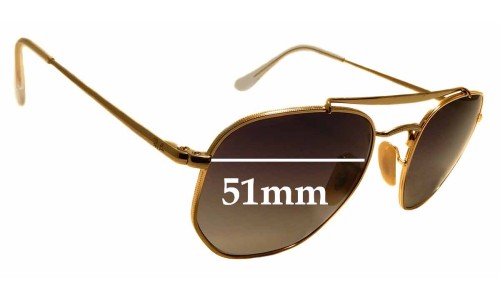 Sunglass Fix Replacement Lenses for Ray Ban RB3648 The Marshal - 51mm Wide 