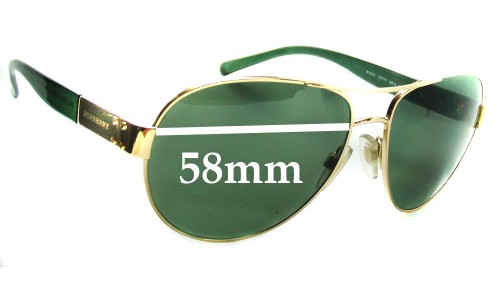 Sunglass Fix Replacement Lenses for Burberry B 3022 - 58mm Wide 
