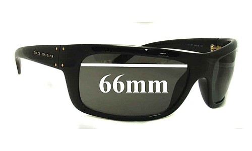 Sunglass Fix Replacement Lenses for Dolce & Gabbana Unknown Model - 66mm Wide 