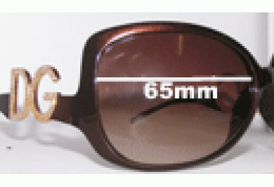 Dolce & Gabbana DG6011B Replacement Lenses 65mm wide 