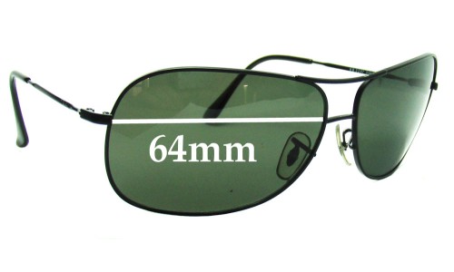 Sunglass Fix Replacement Lenses for Ray Ban RB3267 - 64mm Wide 