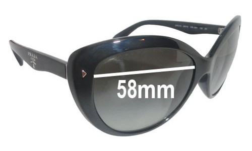 Sunglass Fix Replacement Lenses for Prada SPR21N - 58mm Wide 